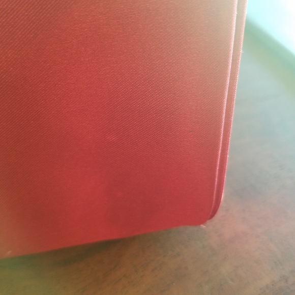 Dior Red Gold Logo Satin Makeup Bag Case Unused - Picture 8 of 8